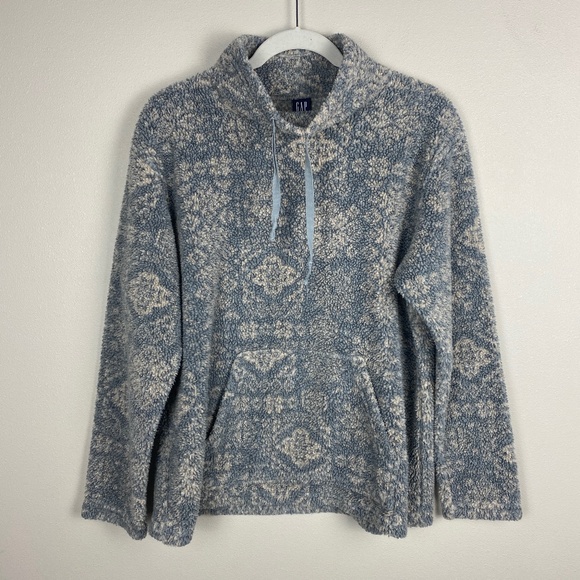 GAP Print Sherpa Pullover - Size Medium - Picture 1 of 6